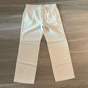 Ann Taylor Factory Linen Viscose White Straight Leg Pants Size Medium